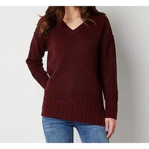 a.n.a Womens V Neck Long Sleeve Pullover Sweater